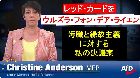 クリスティン・アンダーソン、欧州議会議員：フォン・デア・ライエンの再選を明確に拒否する最新の議会決議を提出しました。