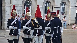 Only 5 in the line up 4 o'clock punishment parade one guard missing #horseguardsparade