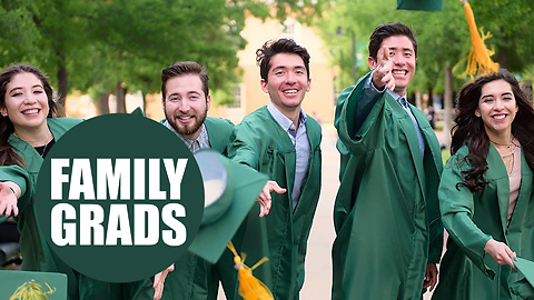 Proud dad celebrates as five children graduate from the same university