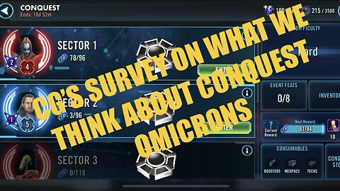 CG Issued a Survey Regarding what WE Think About Conquest Omicrons | Let’s Take a Look & Fill It Out