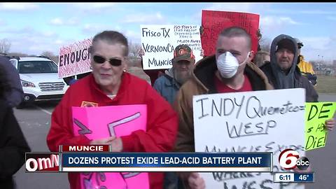Protest held at Exide Technologies in Muncie over alleged toxic emissions