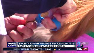 Student chops principal's hair for good cause