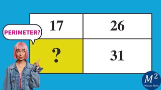 What is the missing perimeter of the yellow rectangle? | Minute Math #geometry