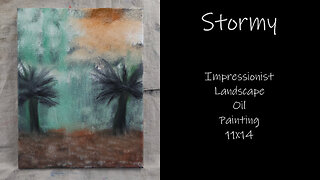 "Stormy" Impressionist Landscape Oil Painting 11x14 #forsale