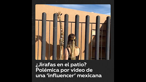 ‘Influencer’ mexicana presume jirafa en su patio y desata indignación en la Red