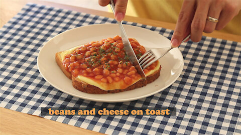 Beans and cheese on toast