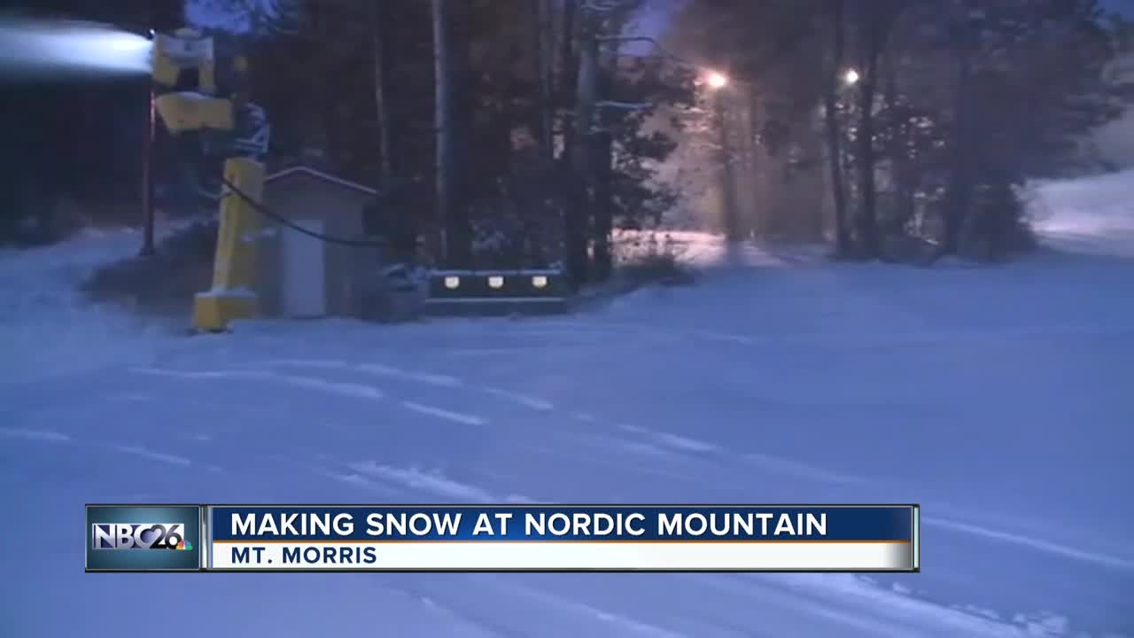 Making snow at Nordic Mountain in Waushara County