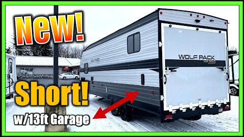 NEW MODEL! Short w/Dual Garage Beds!! 2021 Wolf Pack 22Gold13 Toy Hauler Travel Trailer