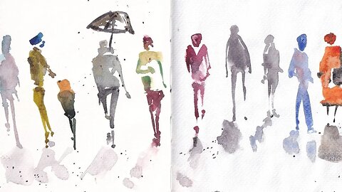 Painting SIMPLE Watercolour Figures - Semi-Abstract People, Crowds, Humans