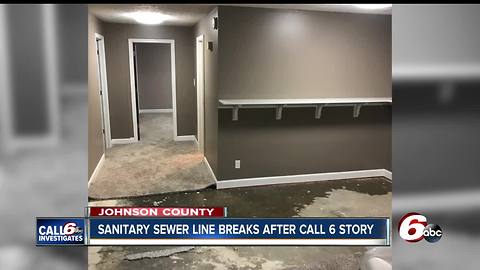 Sanitary sewer line breaks in Johnson County neighborhood