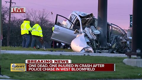 1 dead, 1 injured in crash after police chase ends in West Bloomfield