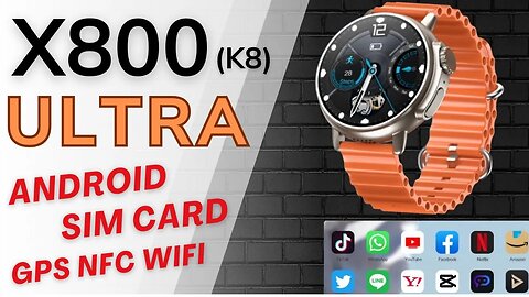 X800 Ultra Smartwatch, 4GB RAM, 64GB ROM, K8, 4G Call GPS NFC WiFi Sim Card PK X8 ultra S8 ultra