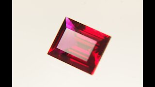 Hydrothermal Ruby Rectangle Emerald Cut