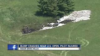 Blimp crashes near the U.S. Open at Erin Hills