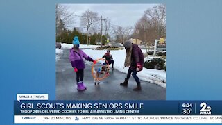 Girl Scouts making seniors smile