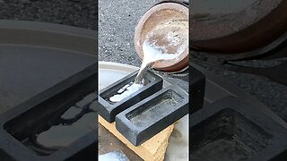 Pouring Molten Aluminum into Ingots