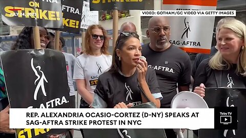 JUST IN: AOC (Horse Face)Joins SAG-Aftra Strike Picket Lines In New York City