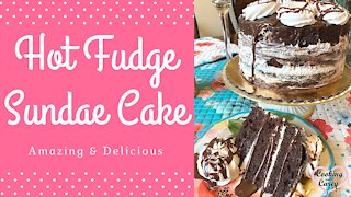 Hot Fudge Sundae Cake with Cream Filling