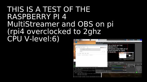 TEST of Raspberry pi4 with OBS Streaming to restream.io