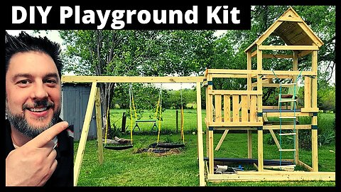 DIY playground kit install. Playground Kit setup. Custom built playground part A [409]