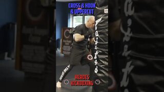 Heroes Training Center | Kickboxing & MMA "How To Double Up" Cross & Hook & Uppercut | #Shorts