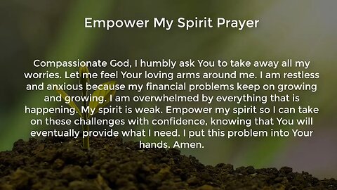 Empower My Spirit Prayer (Prayer for Financial Stability)