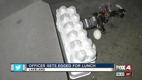 Teens charged with throwing egg at police officer on bike