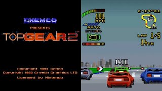 1993 Top Gear 2 - Super Nintendo SNES system. Classic Retro. No Commentary Gameplay. | Piso games