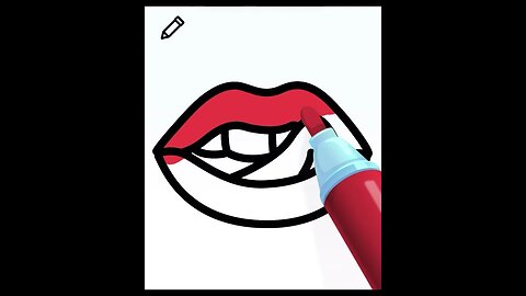 Drawing and Coloring Lips 🫦😍 #drawing #shorts #art #viral #trending #youtubeshorts