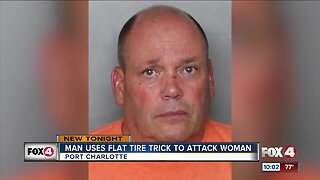 Man uses flat tire trick to rob woman