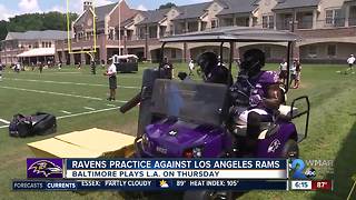 Ravens Practice Against Los Angeles Rams