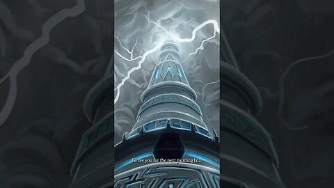 The process of the recent Blue Stormy Spire painting! #shorts