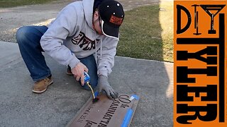 Rustic Wood Burned Wood/Metal Barnwood Sign