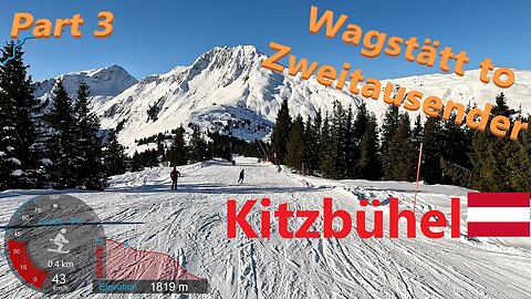 [4K] Skiing Kitzbühel KitzSki, Wagstätt to Zweitausender, The Crossing Part 3, Austria, GoPro HERO11