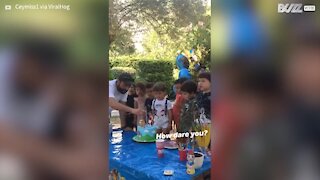 Boy is betrayed by friend during birthday celebration