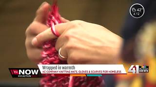 MarksNelson employees knit scarves for homeless