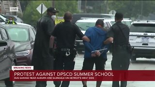 Protesters arrested during demonstration against Detroit summer schools