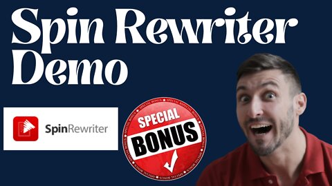 Spin Rewriter Review ⚠️ Spin Rewriter DEMO ⚠️ DON'T GET ------- WITHOUT MY 👷 CUSTOM 👷 BONUSES!!