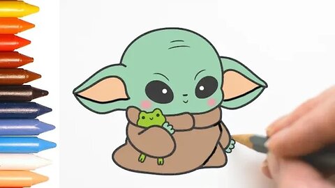 COMO DESENHAR BABY YODA KAWAII - PASSO A PASSO - FÁCIL