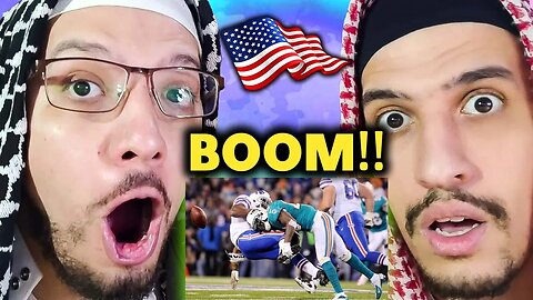 Arab Muslim Brothers First Time Reaction To nfl biggest hits reaction