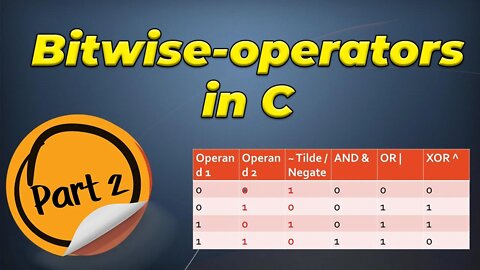 Bitwise operators in C Programming Language Part 2
