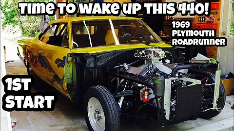 Our First Start Up For the 1969 Plymouth Roadrunner! #1969Plymouth Roadrunner #NoNameNationals