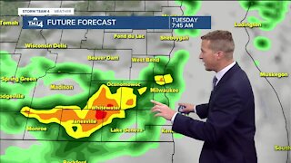 Warm Monday in store, pop up showers possible