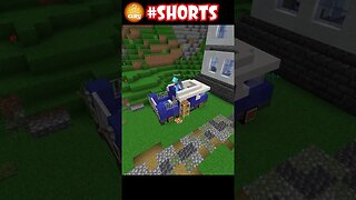 Police department building and police van in Minecraft #short #shorts