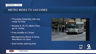 Cincinnati Metro offering free bus rides to Cintas Center mass COVID-19 vaccination event