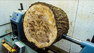 Woodturning - a Black Walnut Log Into a Vessel