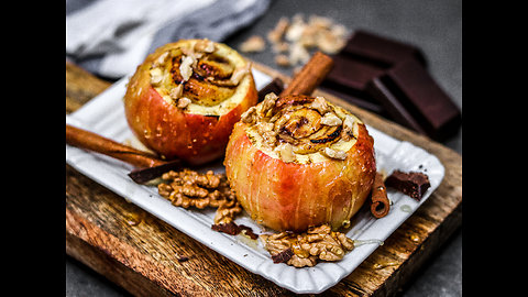 Cinnamon roll stuffed baked apple recipe