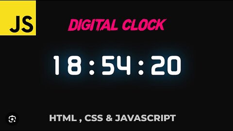 How To Create Digital Clock Using HTML CSS & JavaScript | Display Time Using JavaScript