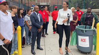 The Community Cleaning Announcement Press Conference outside Broadway Junction hosted by Sandy Nurse