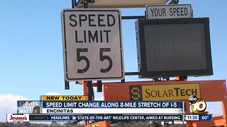 Speed limit change on I-5 in North County